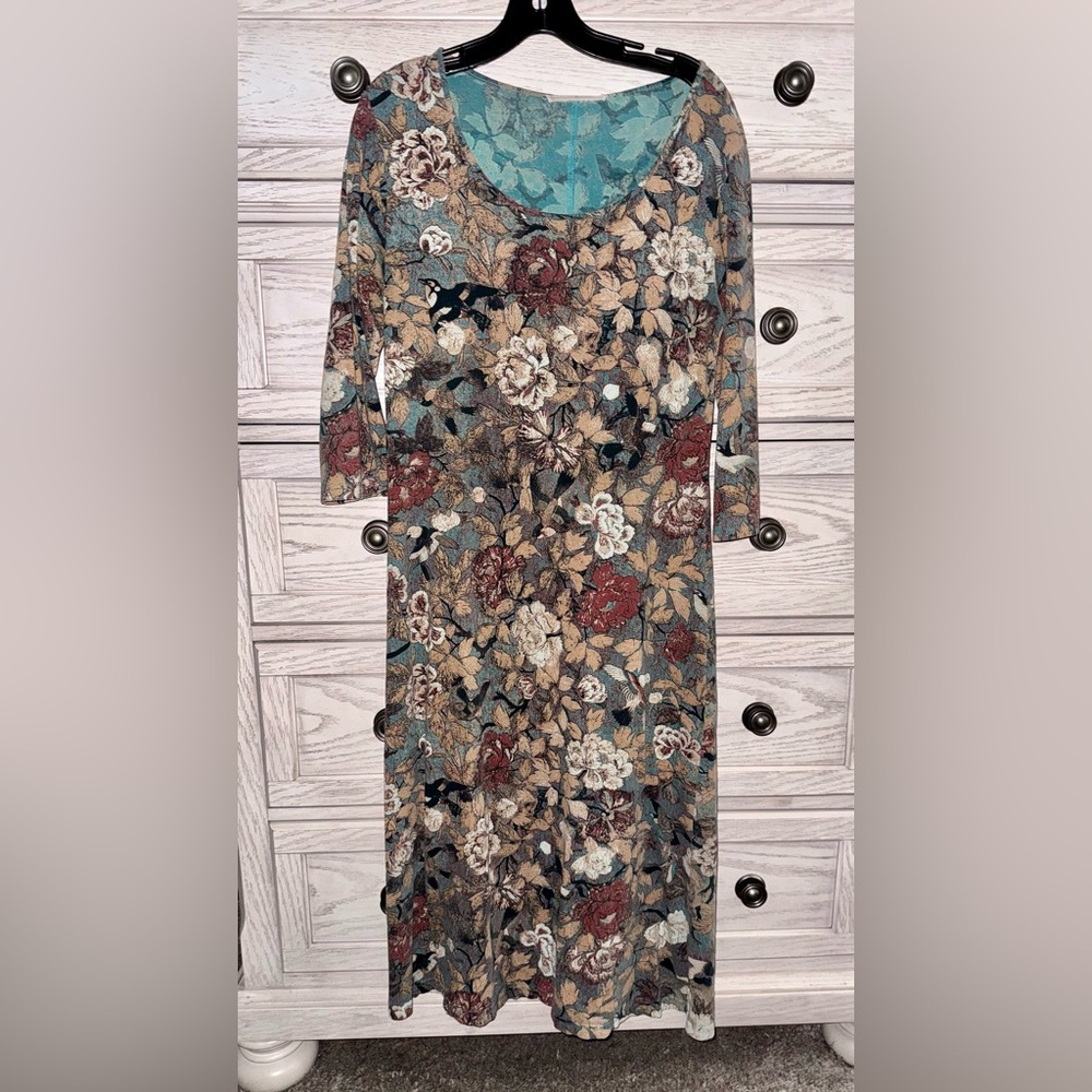 Peruvian Connection Womens Midi Dress (Large)